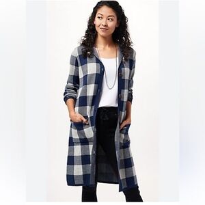 d & co Hooded Jacquard Cardigan Sweater